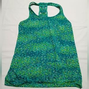 Athleta Green and Blue Patterned Tank Top